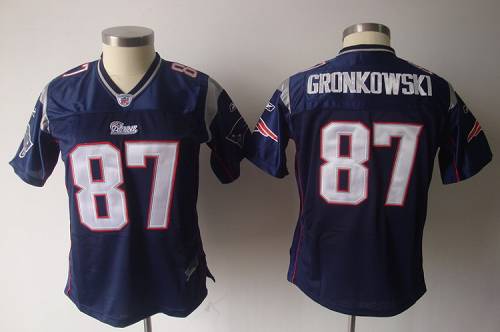 Patriots #87 Rob Gronkowski Blue Women's Team Color Stitched NFL Jersey